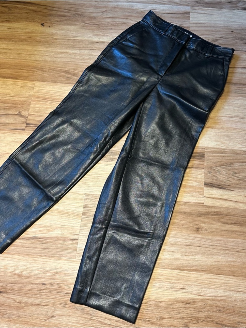 Aritzia Babaton Black Faux Leather Trousers